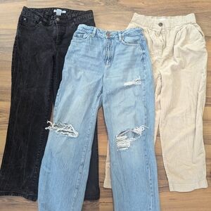 Croft & Barrow, Garage, H&M Women's Jeans Bundle Lot Black, Light Blue, Beige
